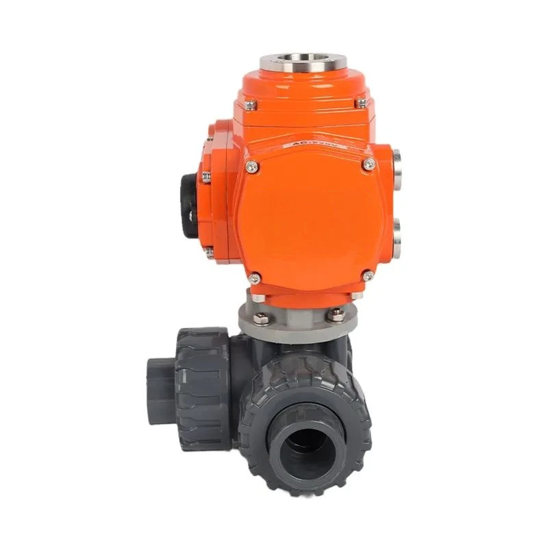 4-20mA Explosion Proof on off Type Electric UPVC Ball Valve PVC Ball Valve Electric Actuator UPVC Double Union Thread Ball Valve