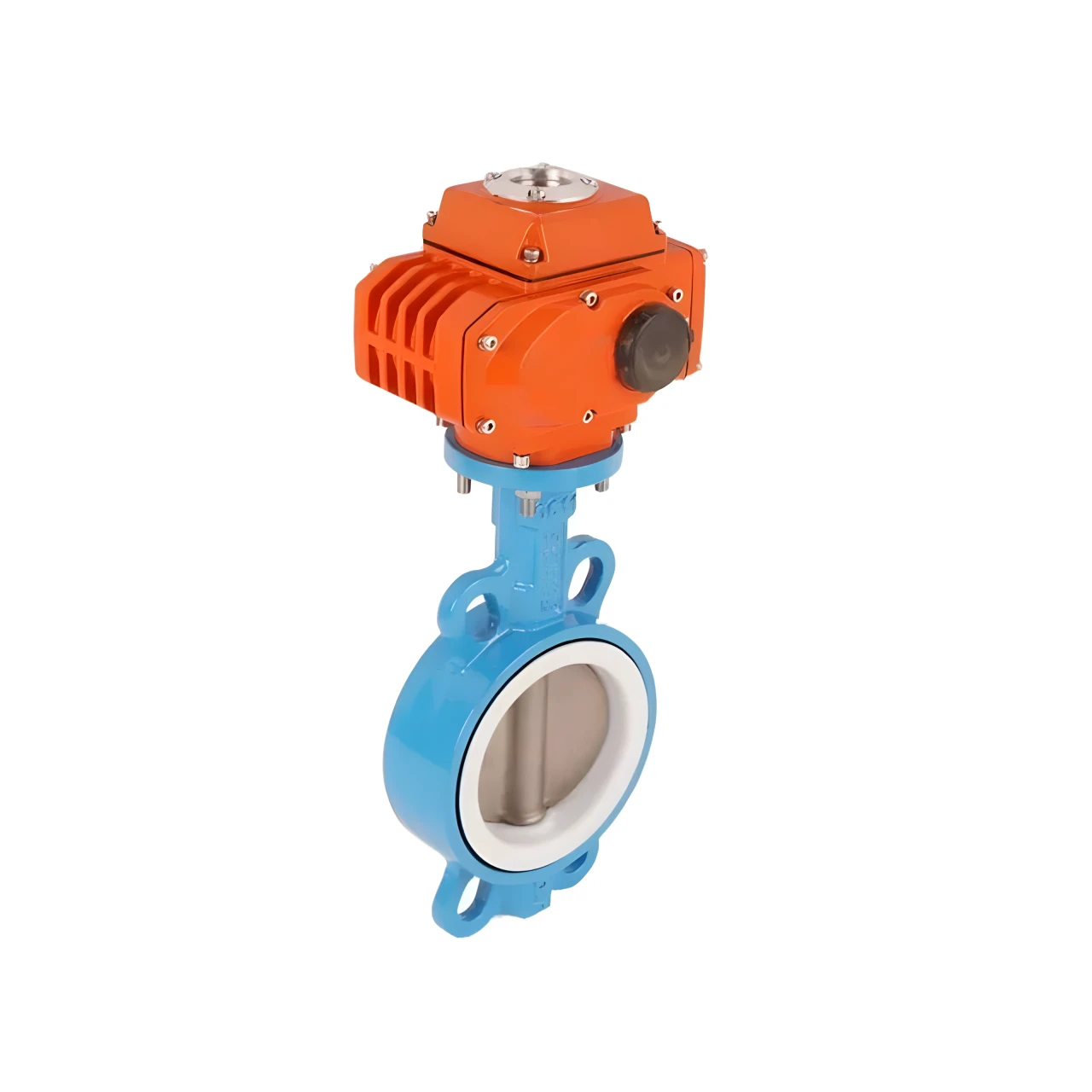 24V DC Cast Iron Motorized Actuator Butterfly Valve Electric PTFE Control Wafer Actuator Butterfly Valve