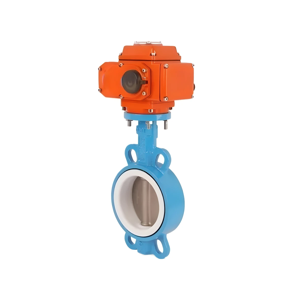 24V DC Cast Iron Motorized Actuator Butterfly Valve Electric PTFE Control Wafer Actuator Butterfly Valve