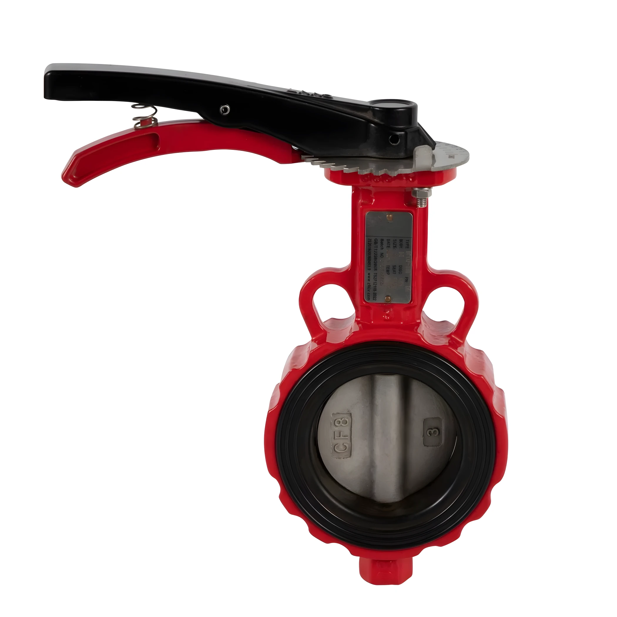 Stainless Steel Fiber Handle Triple Clamp Weld Threaded Soft Seal Post Mount Butterfly Valve