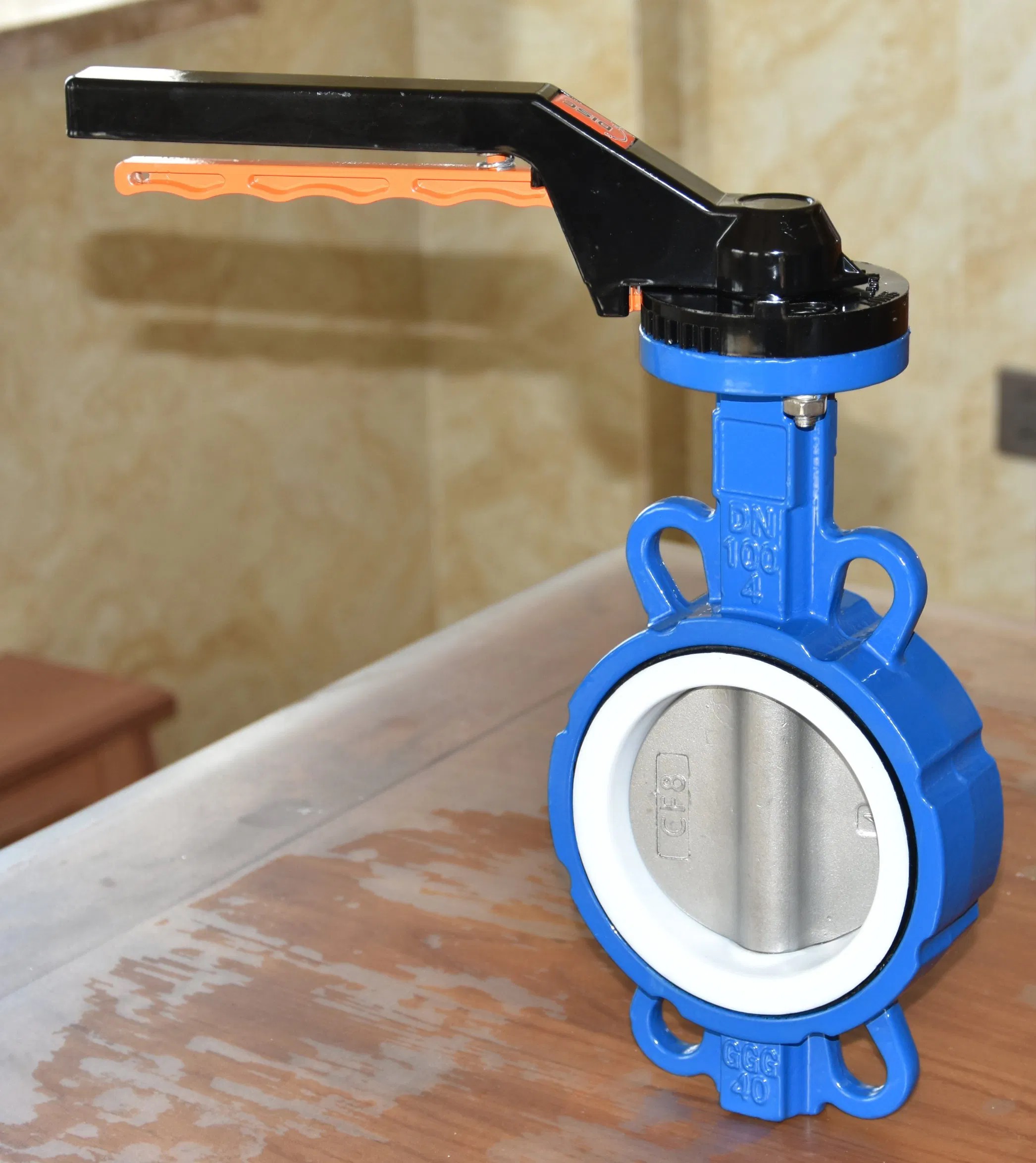 Stainless Steel Fiber Handle Triple Clamp Welded Threaded Butterfly Valve