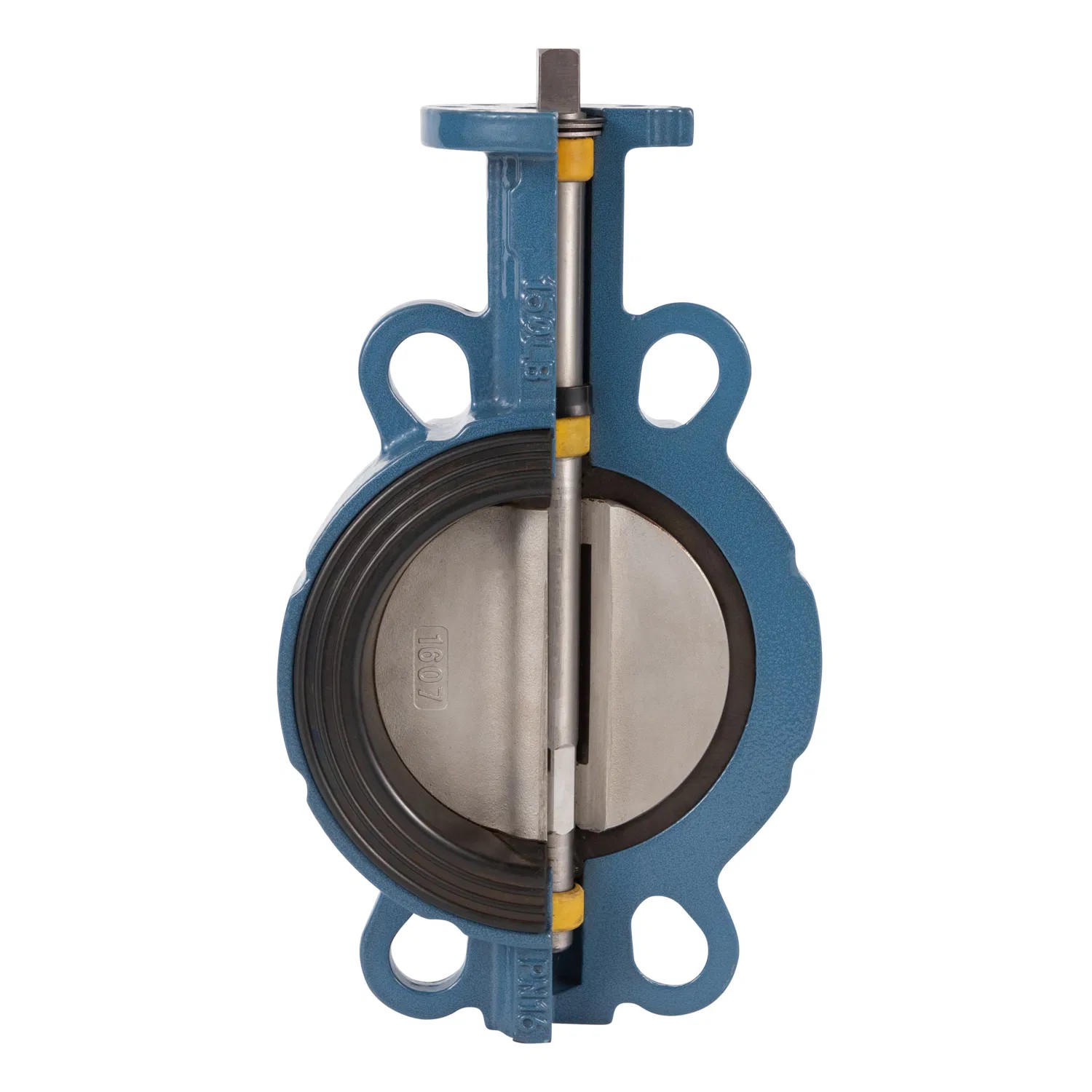 Stainless Steel Fiber Handle Triple Clamp Weld Threaded Soft Seal Post Mount Butterfly Valve