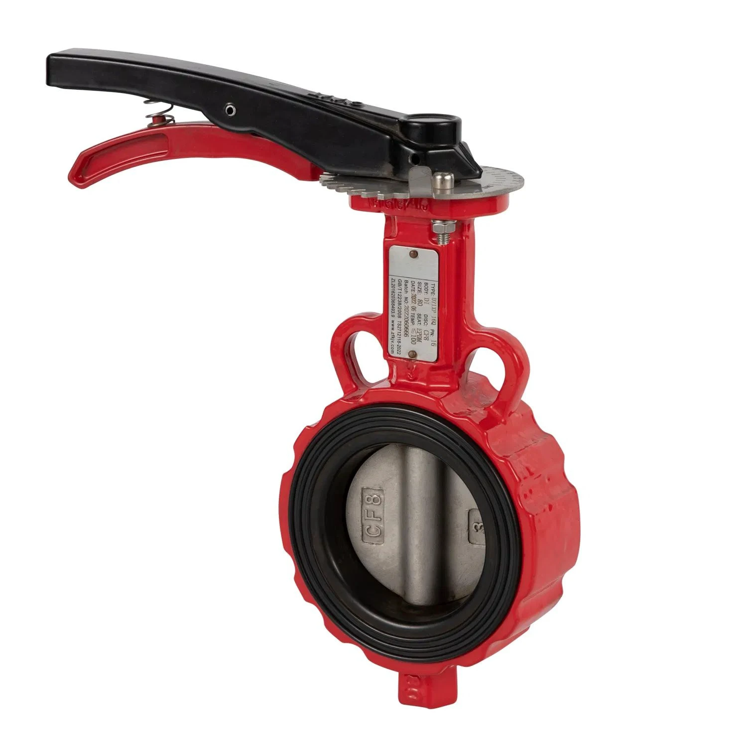 Stainless Steel Fiber Handle Triple Clamp Weld Threaded Soft Seal Post Mount Butterfly Valve