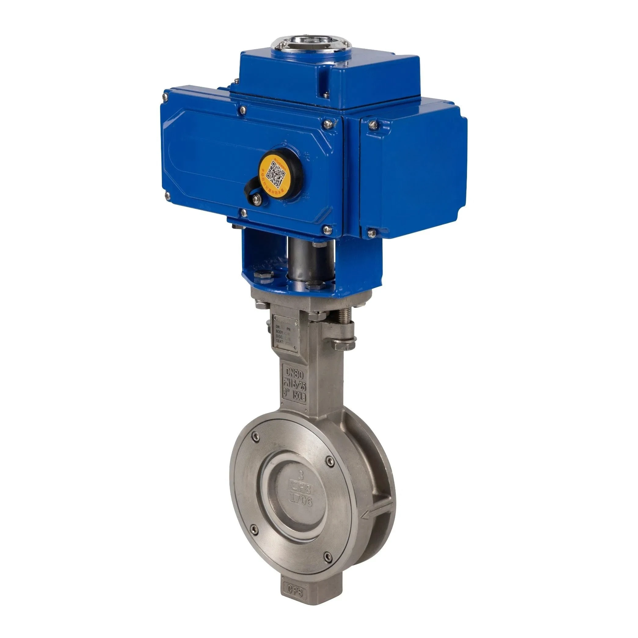 Butterfly Valve Electric Actuated Wafer Type Motor Electric Actuator Butterfly Valve Motorized Flow Control Valve for Water