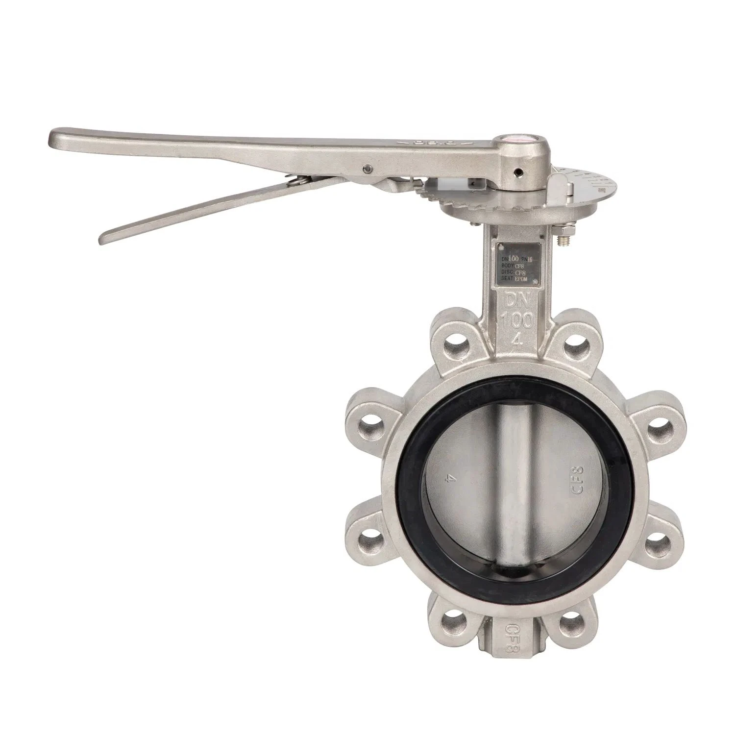 Ductile Iron Wcb CF8 CF8m Resilient Sealed Concentric Butterfly Valve with Concentric Lugs