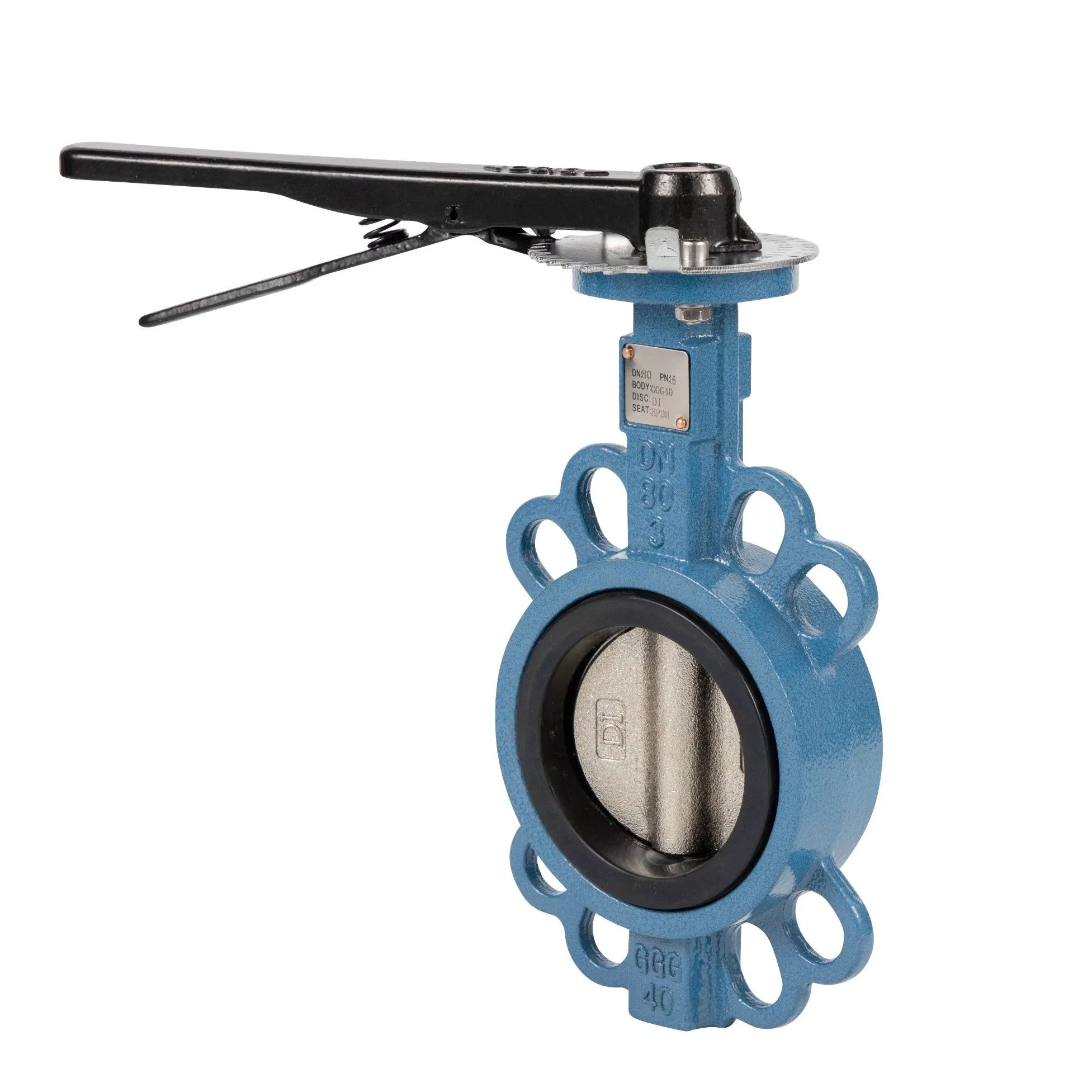 China Wafer Butterfly Valve (Nickel Clapper, PN16) Wafer Butterfly Valve Cast Iron Soft Sealing Center Line