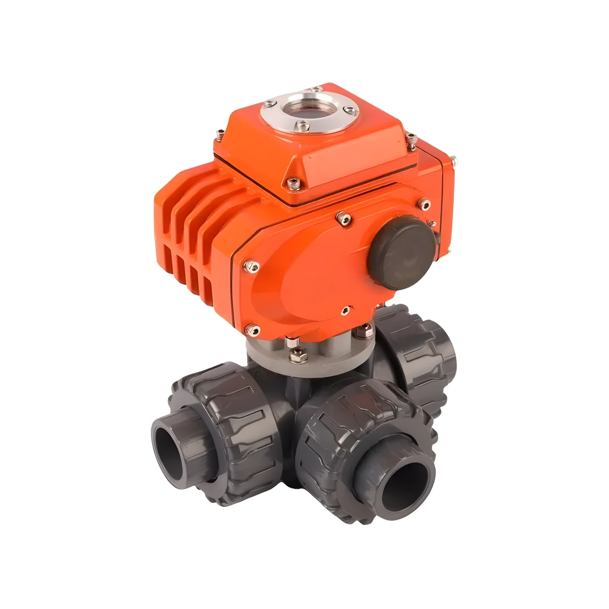 Electric Actuator Ball Valve 220V AC True Union with Modulating Type Motorized PVC 3 Way Ball Valve