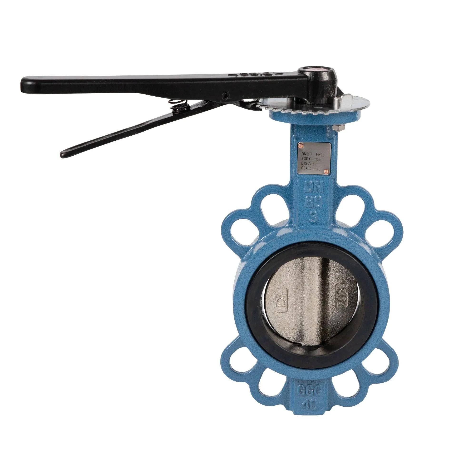 China Wafer Butterfly Valve (Nickel Clapper, PN16) Wafer Butterfly Valve Cast Iron Soft Sealing Center Line