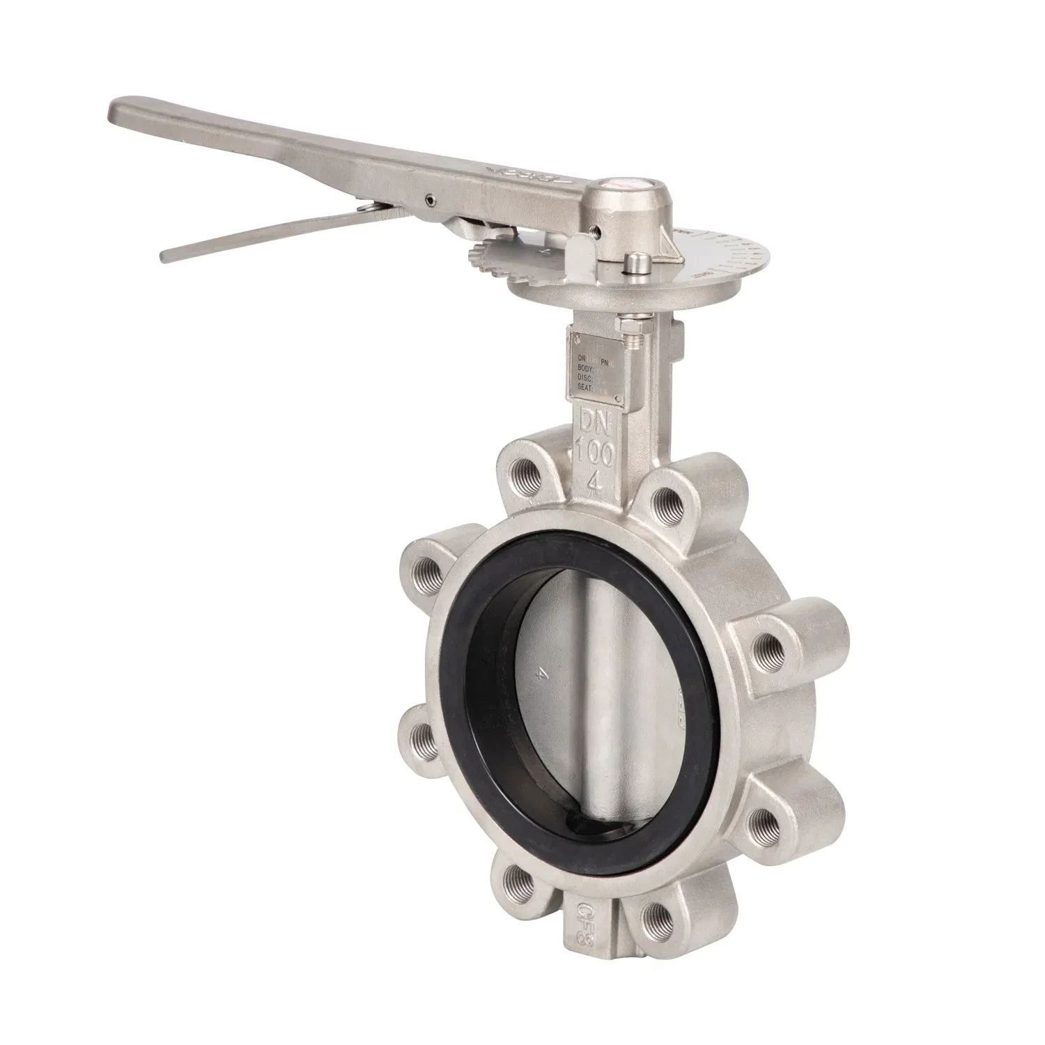 Ductile Iron Wcb CF8 CF8m Resilient Sealed Concentric Butterfly Valve with Concentric Lugs