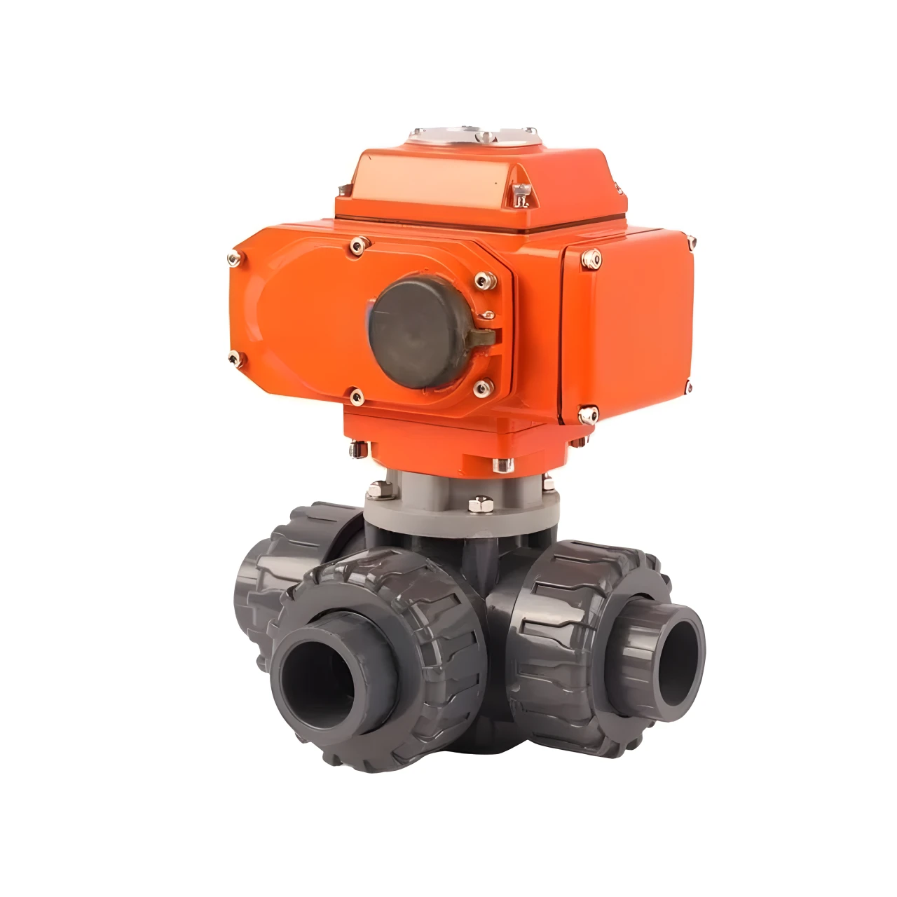 Electric Actuator Ball Valve 220V AC True Union with Modulating Type Motorized PVC 3 Way Ball Valve