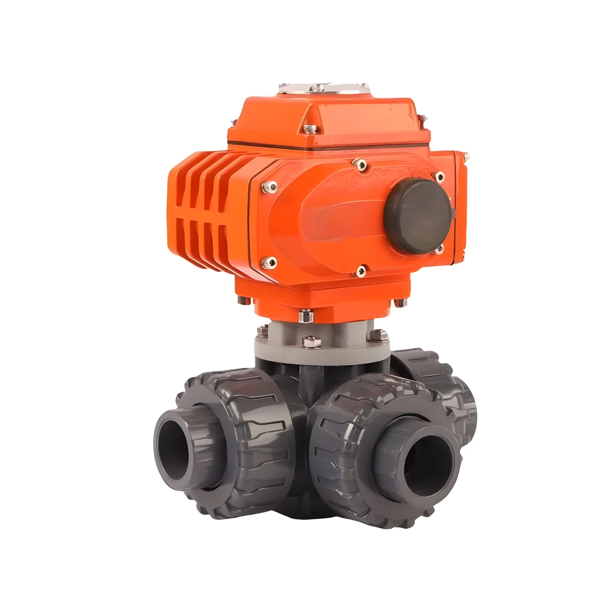 Electric Actuator Ball Valve 220V AC True Union with Modulating Type Motorized PVC 3 Way Ball Valve