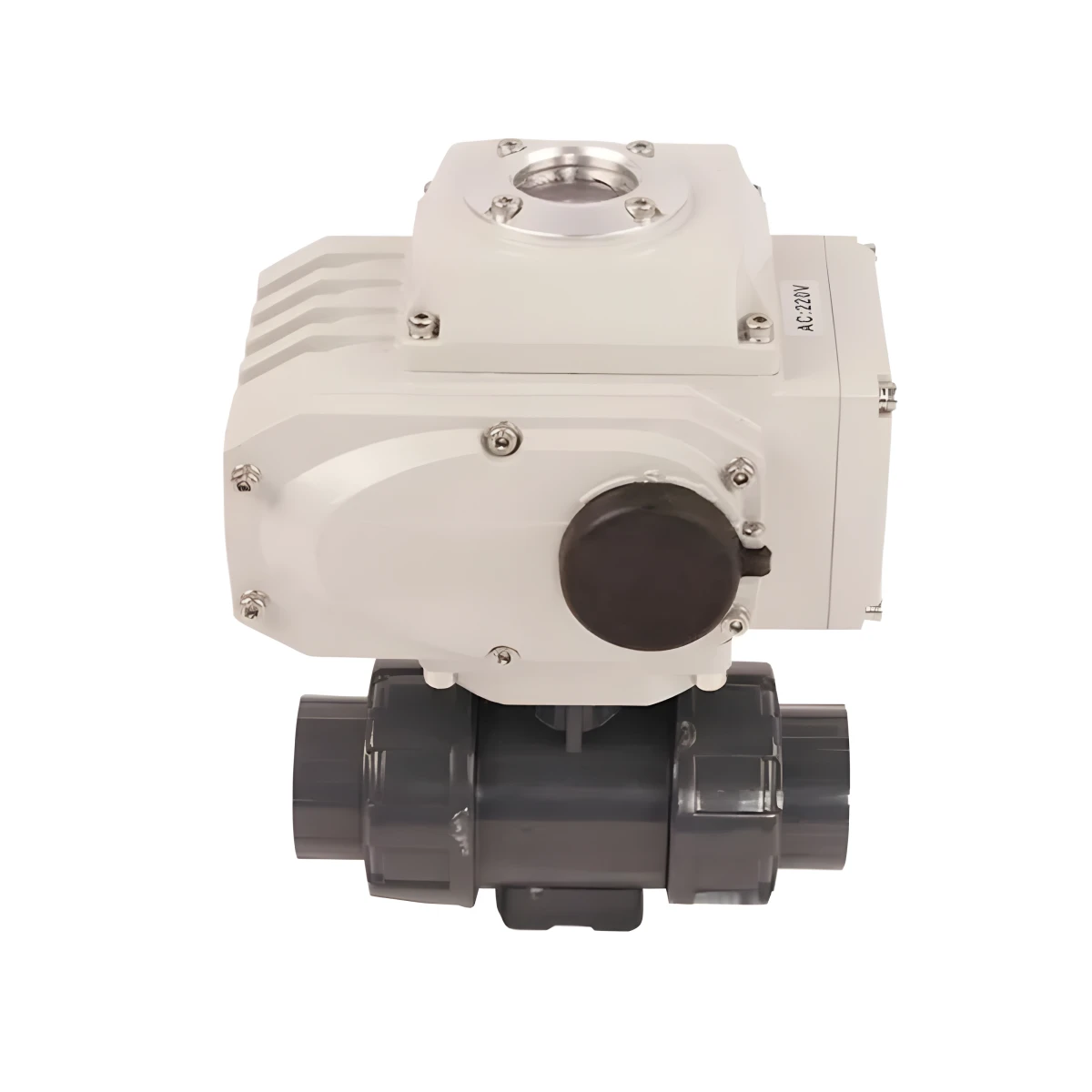 2 Way Air Control Actuator Valve Water Treatment 240AC Plastic PVC UPVC Valve Plastic Motorized Electric Actuator Ball Water Valve