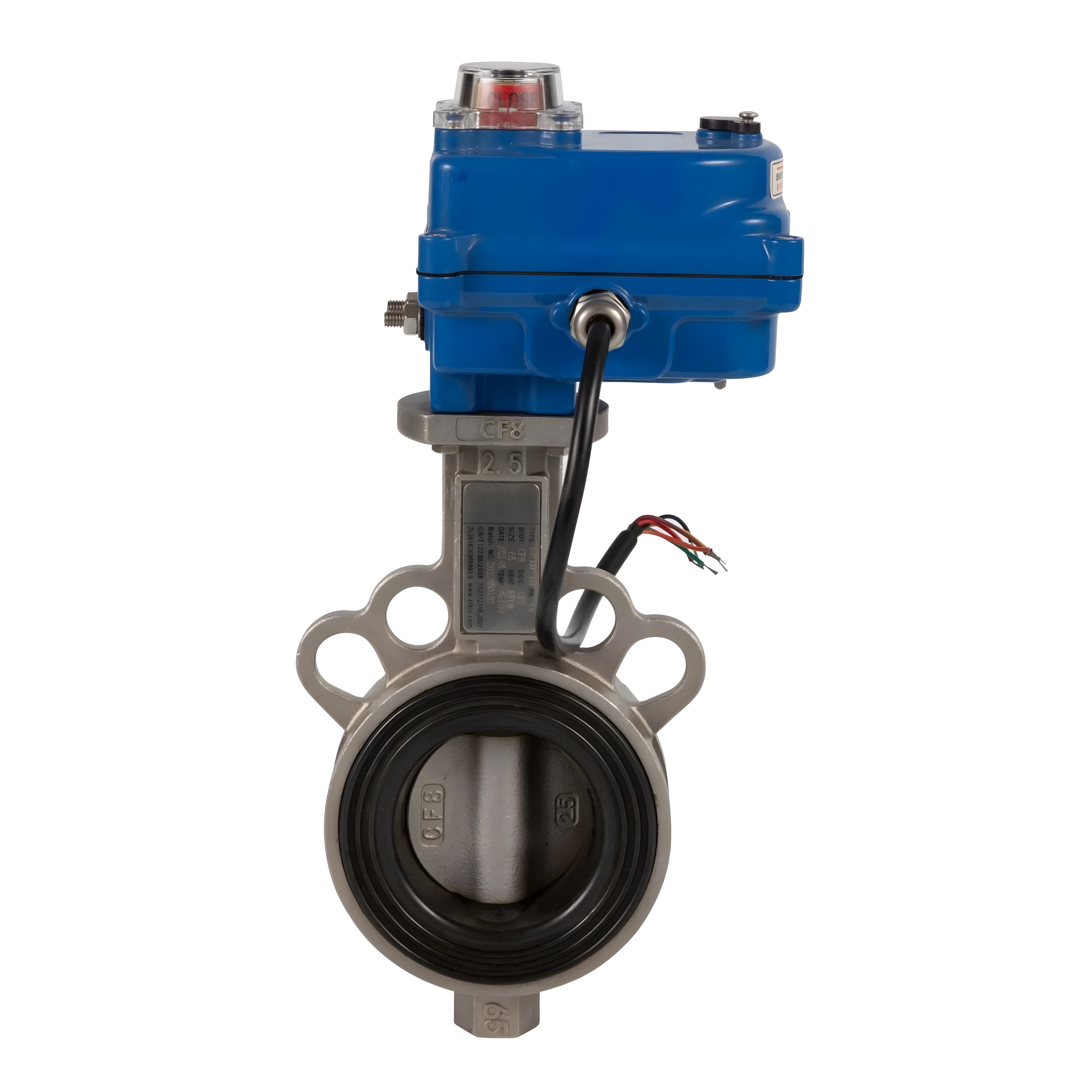 Butterfly Valve Electric Actuated Wafer Type Motor Electric Actuator Butterfly Valve Motorized Flow Control Valve for Water