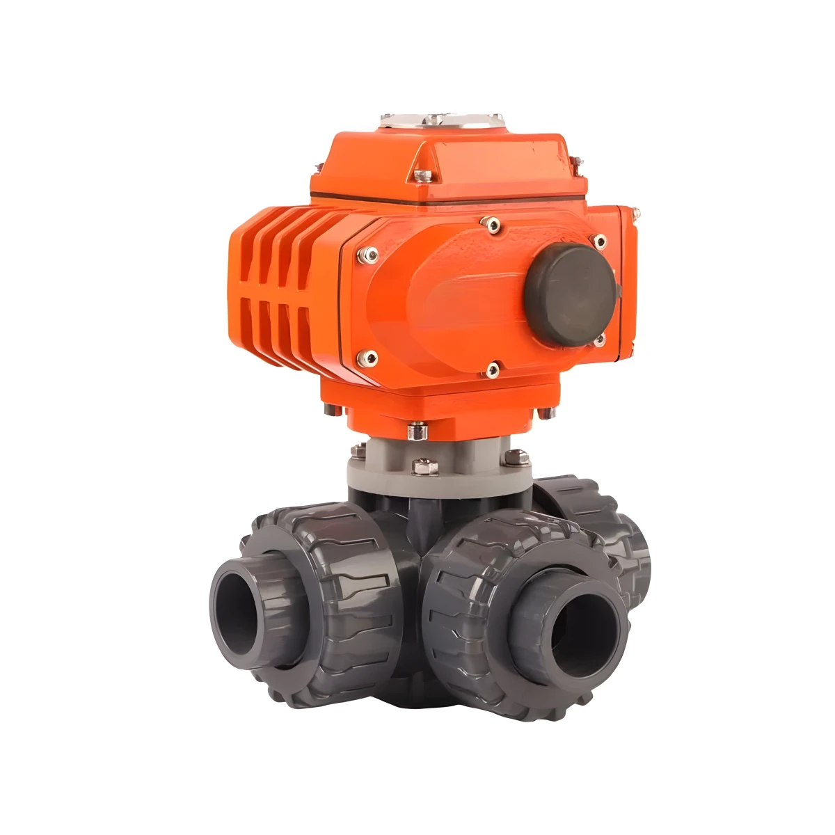 Electric Actuator Ball Valve 220V AC True Union with Modulating Type Motorized PVC 3 Way Ball Valve