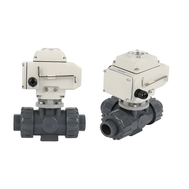 Three-way T-port PVC Motorized Ball Valve Plastic Motorized Ball Valve