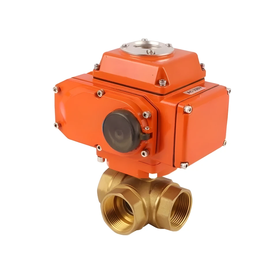 3 Way Actuated Electrical Control Actuator Valve Water 100mm on off 24V Brass Motorized Ball Valve