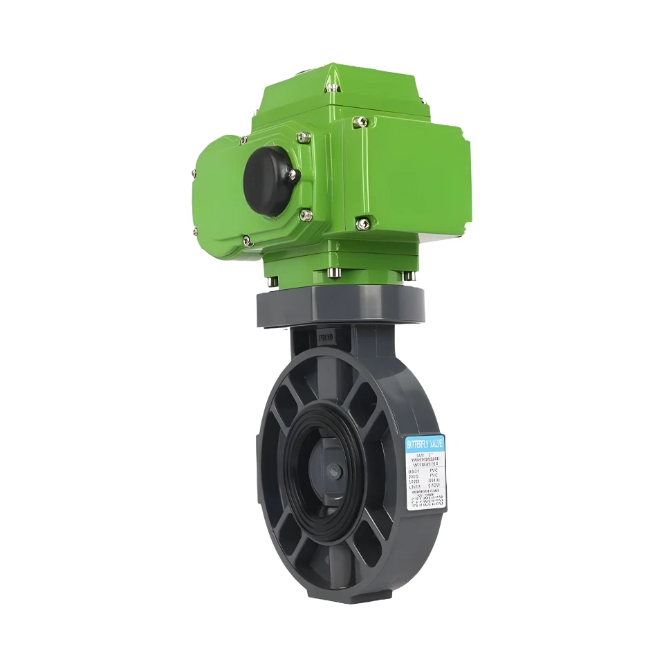 220V 4-20mA Intelligence UPVC Plastic Motorized Actuator Control Butterfly Valve Electric Actuated Butterfly Valve