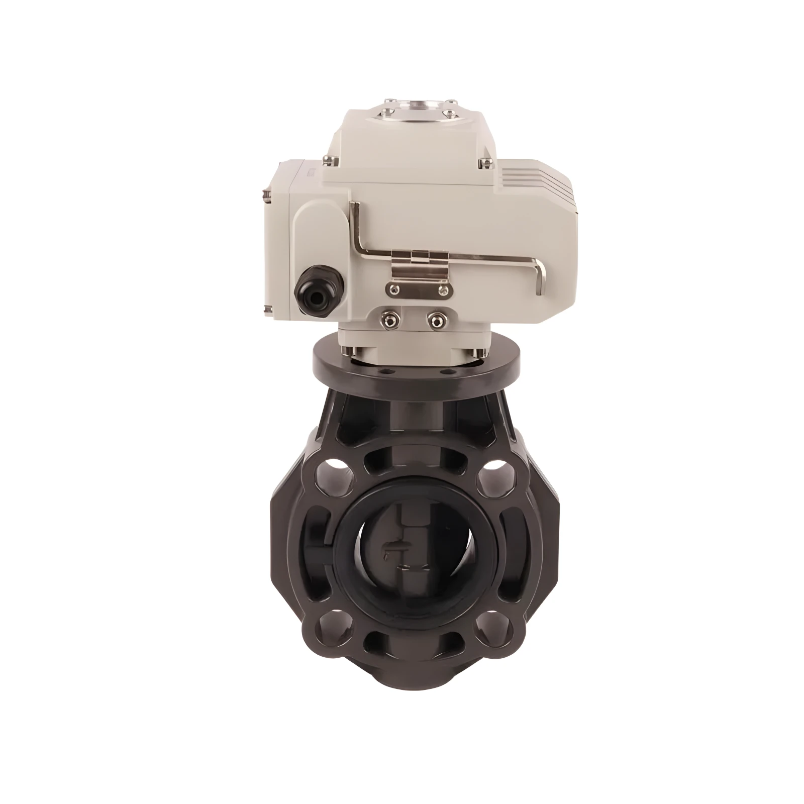 24V DC Modulating Type 4-20mA UPVC Plastic Motorized Actuator Butterfly Valve Electric Butterfly Valve