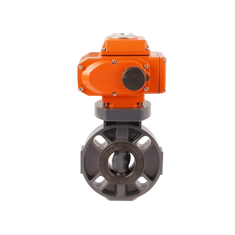 PVC Medium Temperature High Quality Motorized Butterfly Valve Electric Water Control Actuator Butterfly Valve