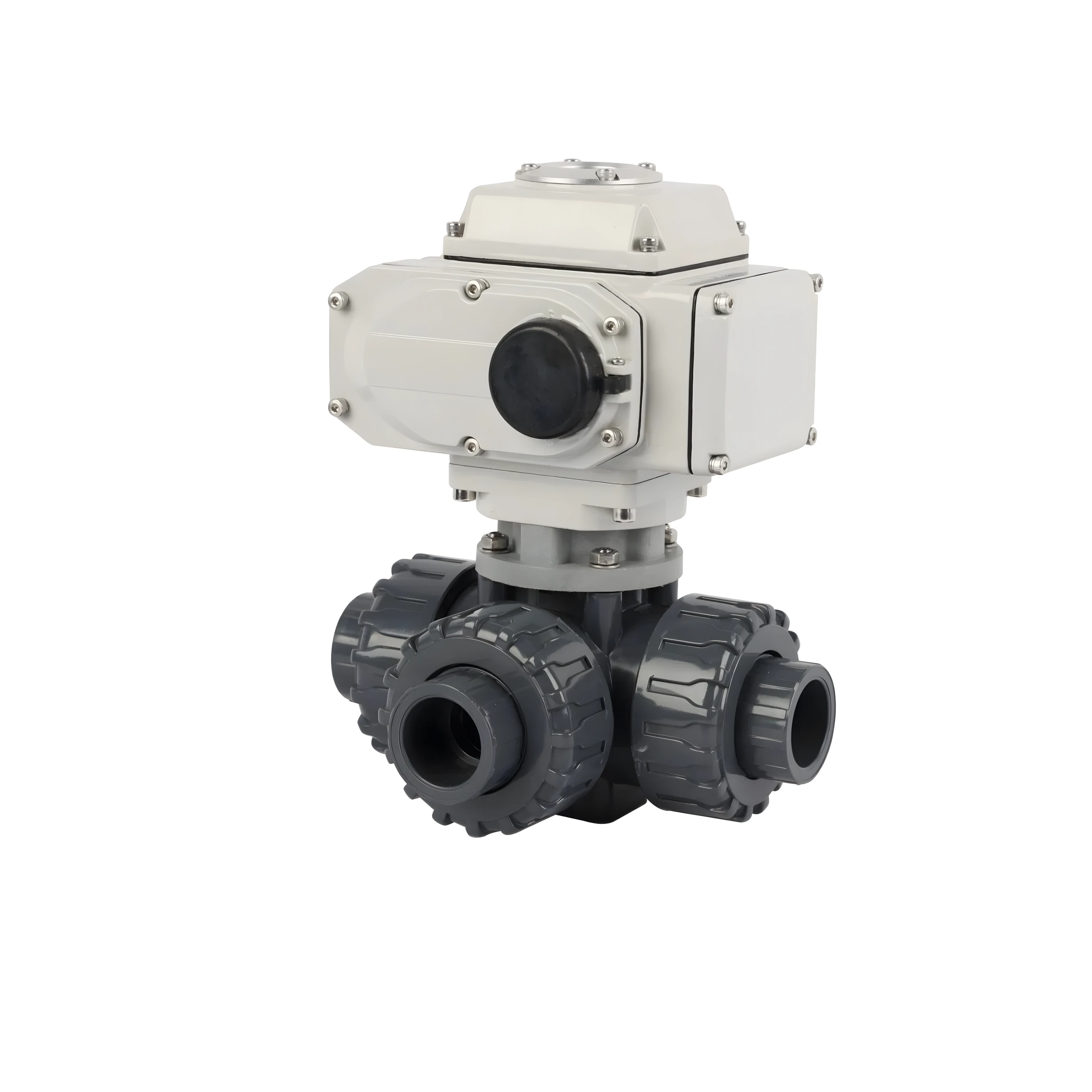 Three-way T-port PVC Motorized Ball Valve Plastic Motorized Ball Valve