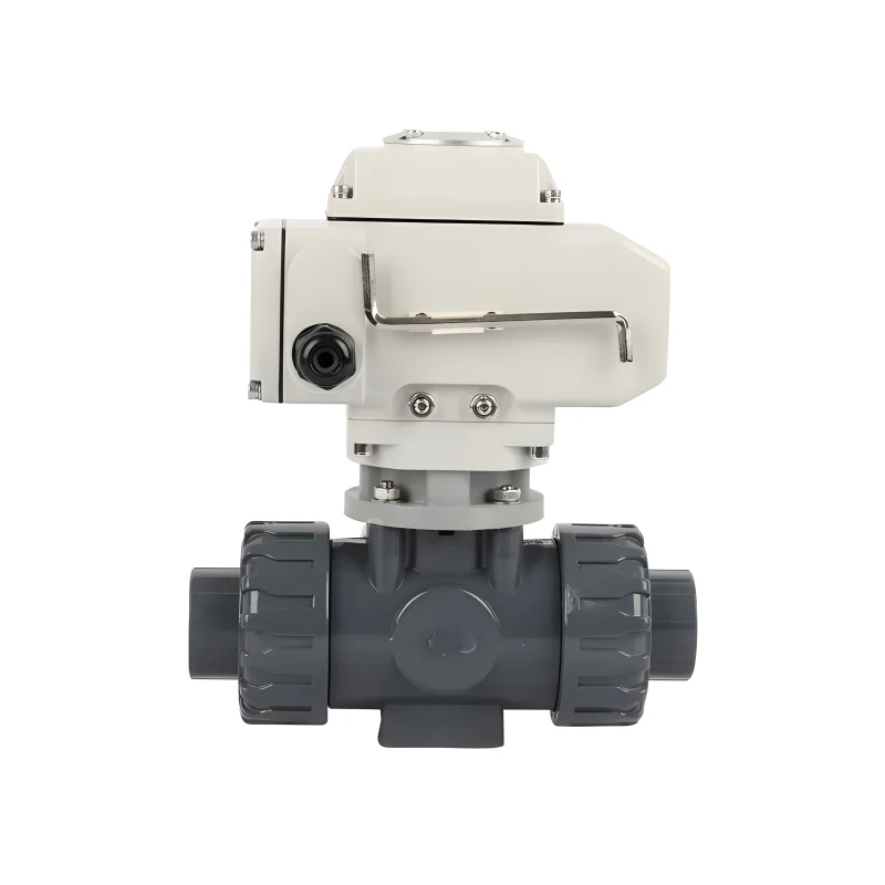 Three-way T-port PVC Motorized Ball Valve Plastic Motorized Ball Valve