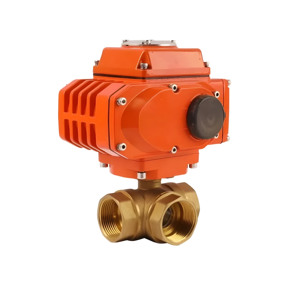 3 Way Actuated Electrical Control Actuator Valve Water 100mm on off 24V Brass Motorized Ball Valve