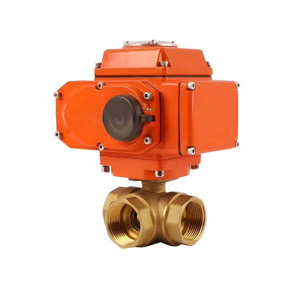 3 Way Actuated Electrical Control Actuator Valve Water 100mm on off 24V Brass Motorized Ball Valve