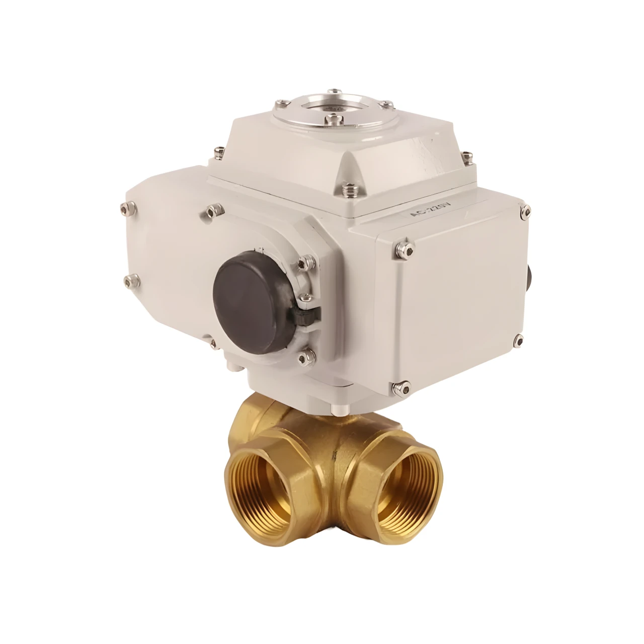 3 Way Programmable Water Control Flow Valve Shutoff Electronic Motorized Brass Ball Valve 24VDC with Actuator