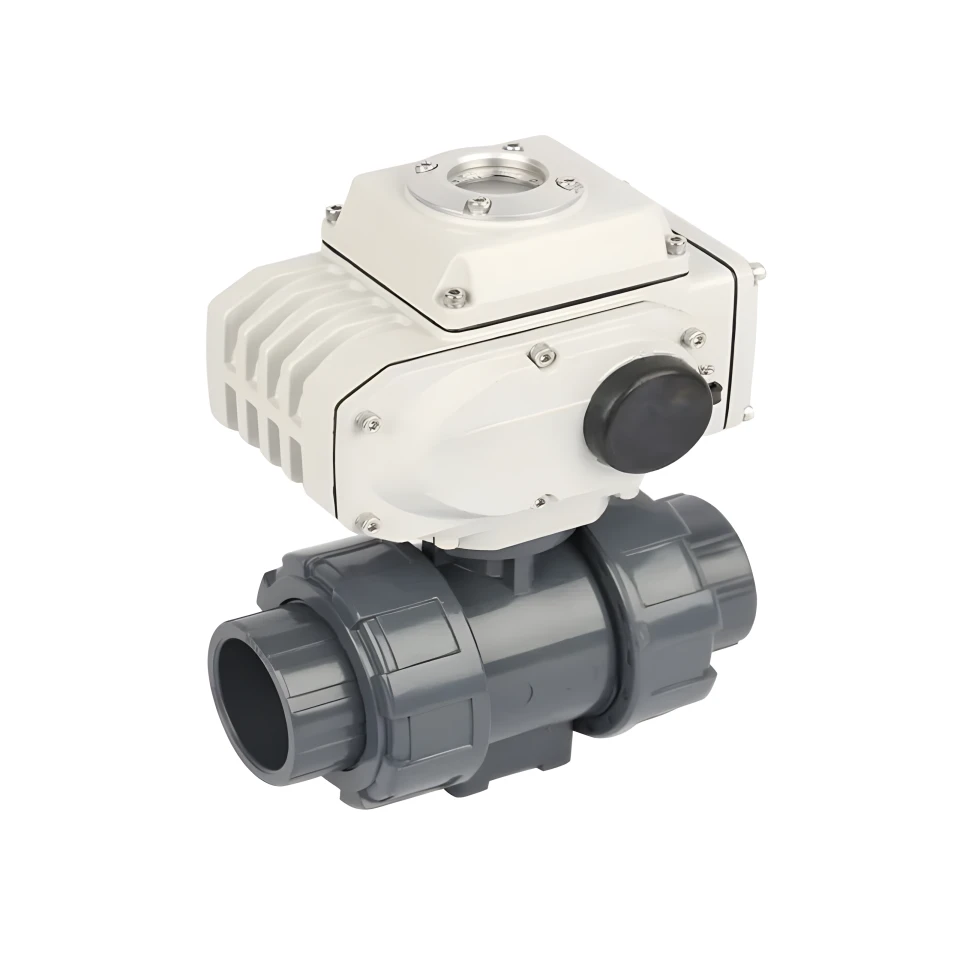 2 Way PVC Electric Ball Valve Control Water Treatment Flow Valve UPVC Motorized Ball Valve