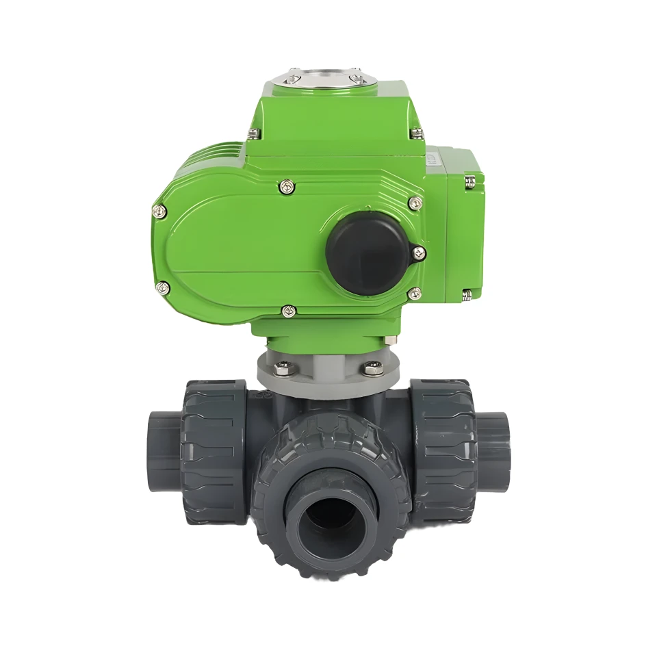 High Proformance 3 Way Smart Plastic CPVC PVC Industrial Chemical Valve Motorized Electric Actuated Socket Ball Valve