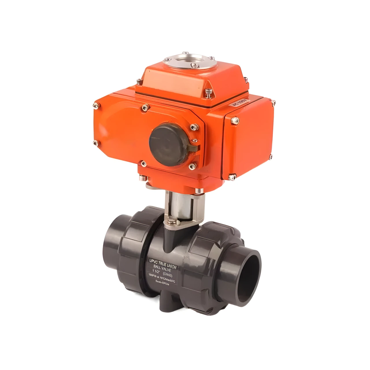 4-20mA 2 Way PVC True Union Motorized Water Control Actuator Ball Valve 24V DC Electric Actuator Ball Valve with Ss Bracket