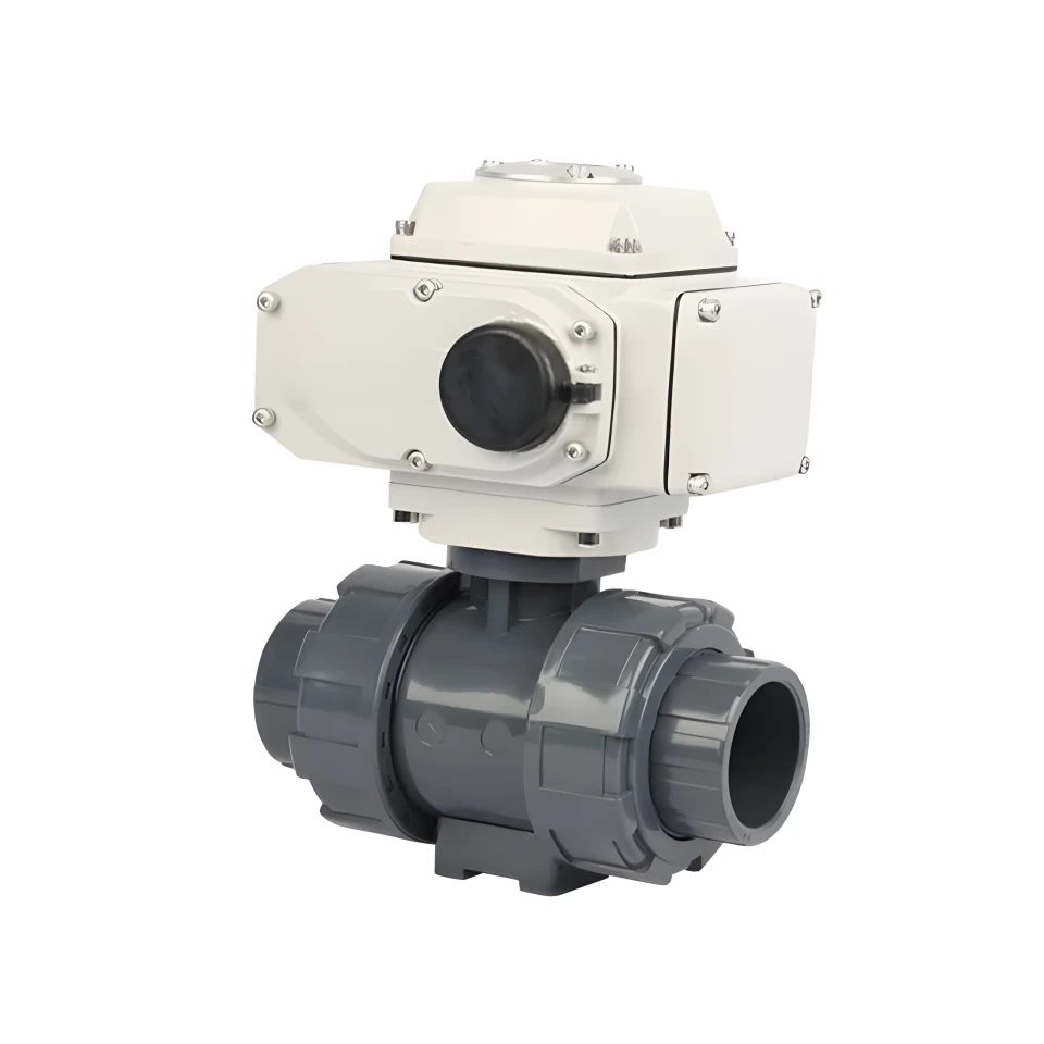 2 Way PVC Electric Ball Valve Control Water Treatment Flow Valve UPVC Motorized Ball Valve