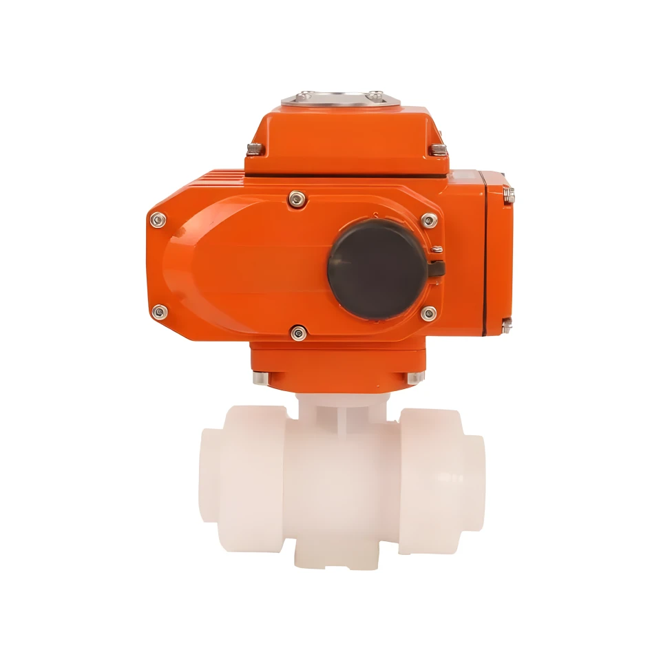 220V AC 12V DC 4-20mA 2 Way PVDF Plastic 24V 230V Electric Actuator Ball Valve China Motorized Water Control Treatment True Union Thread Actuator Ball Valve