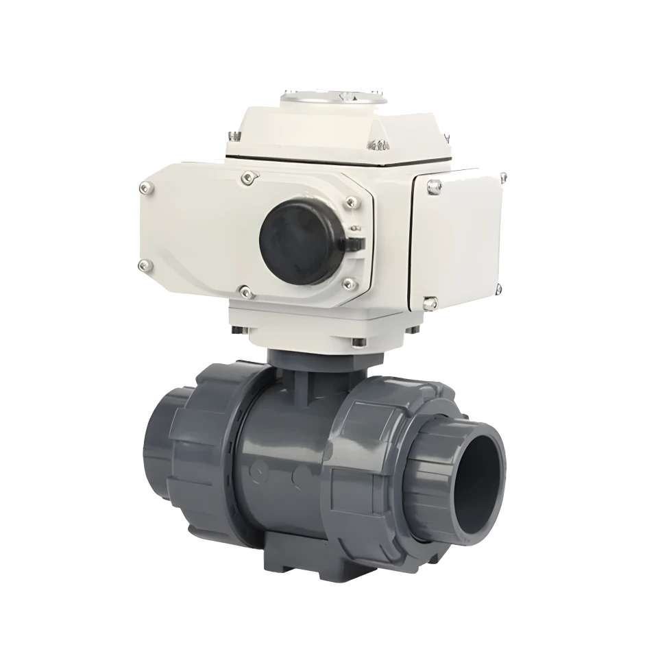 2 Way PVC Electric Ball Valve Control Water Treatment Flow Valve UPVC Motorized Ball Valve