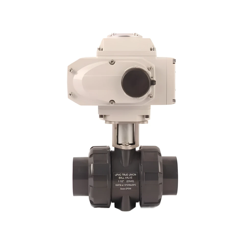 2-Way PVC True Thread Rotary Proportional 24V DC Electric Actuator Ball Valve