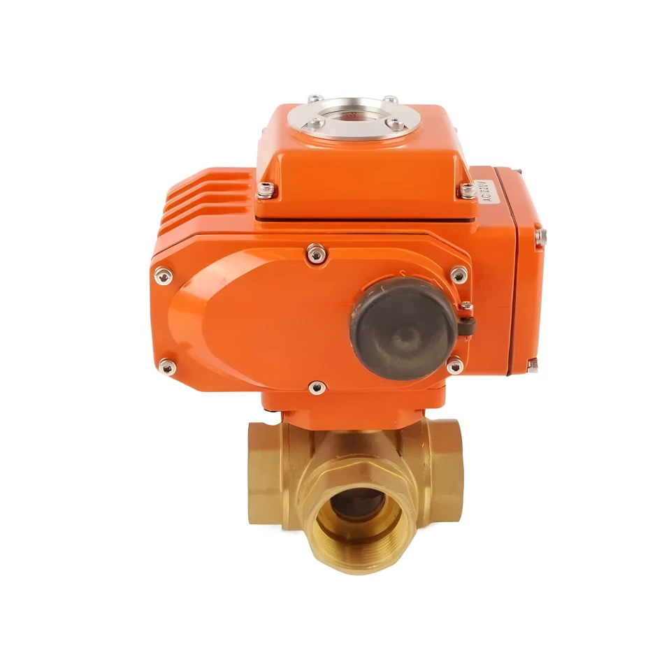 3 Way Actuated Electrical Control Actuator Valve Water 100mm on off 24V Brass Motorized Ball Valve