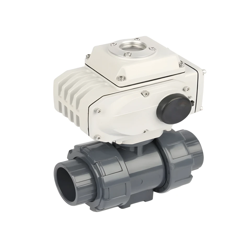 2 Way PVC Electric Ball Valve Control Water Treatment Flow Valve UPVC Motorized Ball Valve