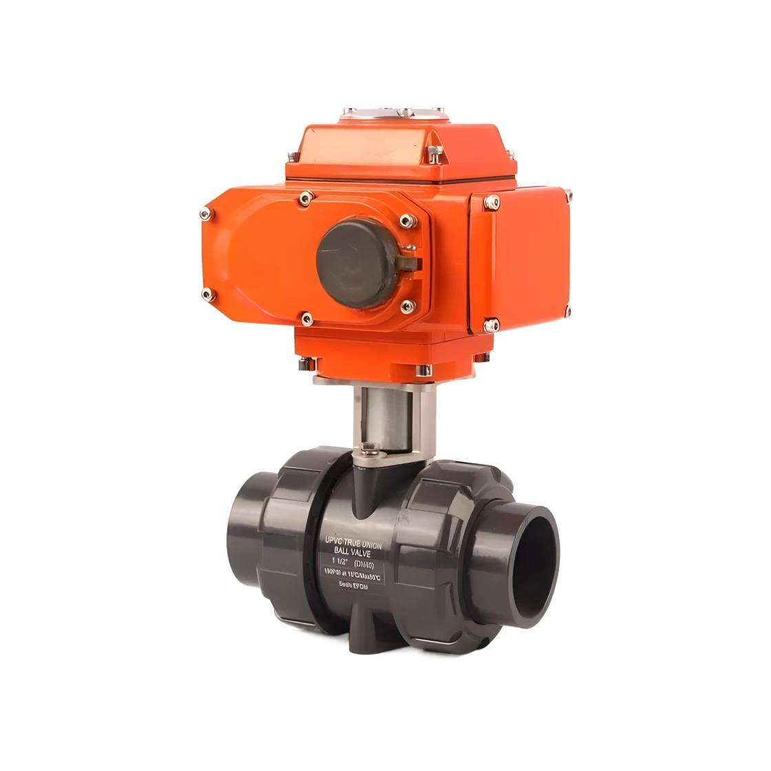 4-20mA 2 Way PVC True Union Motorized Water Control Actuator Ball Valve 24V DC Electric Actuator Ball Valve with Ss Bracket