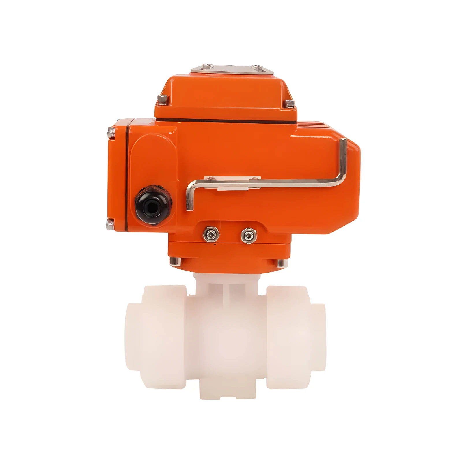 220V AC 12V DC 4-20mA 2 Way PVDF Plastic 24V 230V Electric Actuator Ball Valve China Motorized Water Control Treatment True Union Thread Actuator Ball Valve