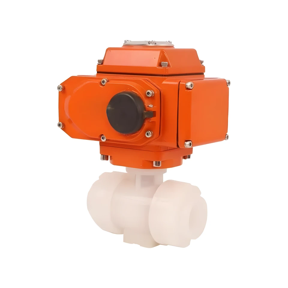 220V AC 12V DC 4-20mA 2 Way PVDF Plastic 24V 230V Electric Actuator Ball Valve China Motorized Water Control Treatment True Union Thread Actuator Ball Valve