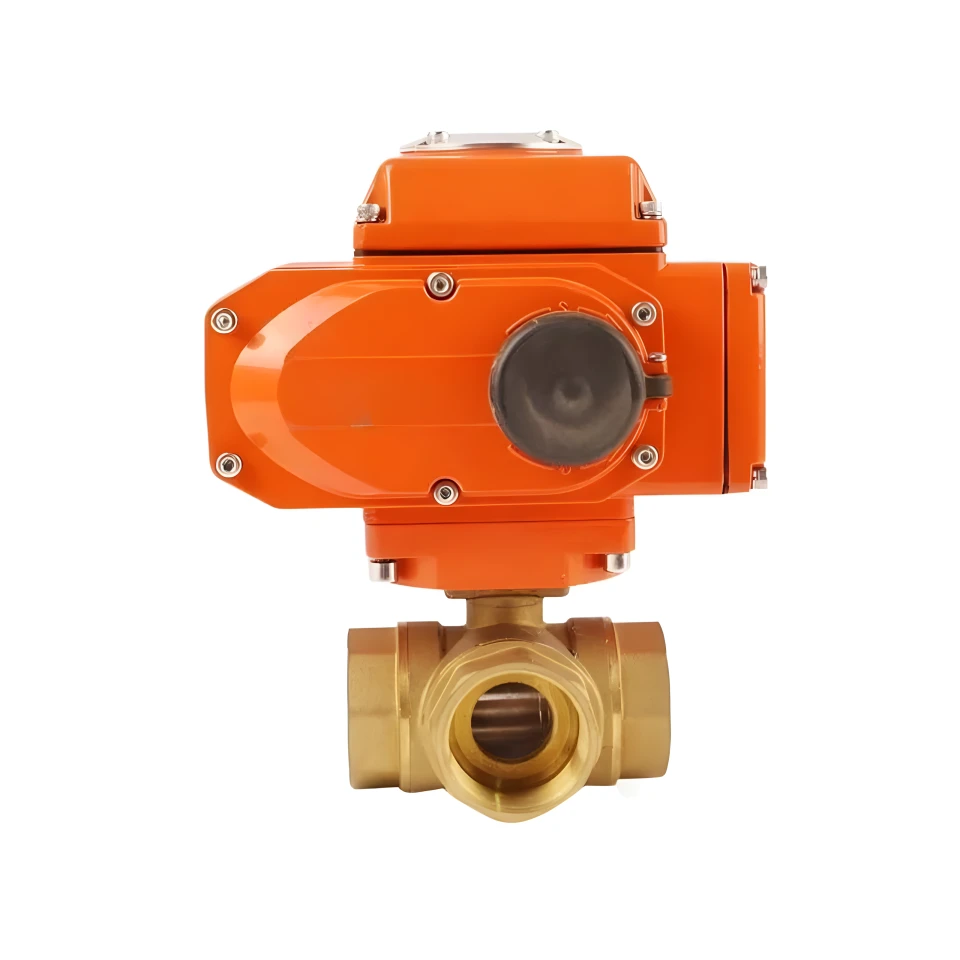 3 Way Actuated Electrical Control Actuator Valve Water 100mm on off 24V Brass Motorized Ball Valve