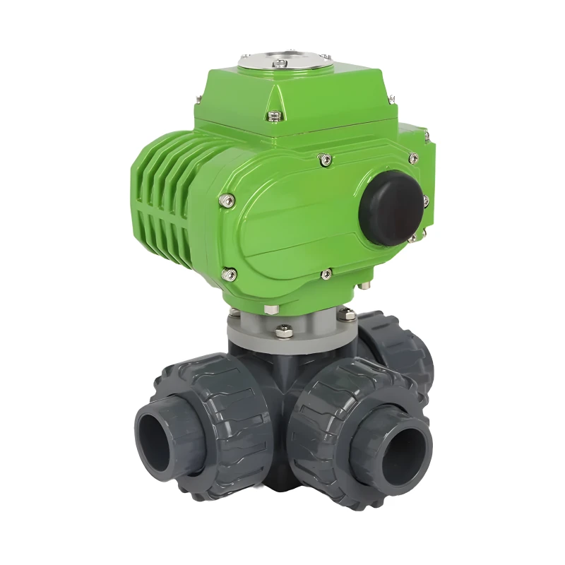 High Proformance 3 Way Smart Plastic CPVC PVC Industrial Chemical Valve Motorized Electric Actuated Socket Ball Valve