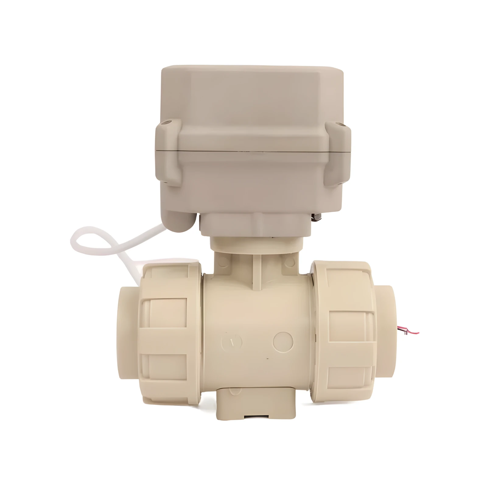 Mini Smart 24V DC Plastic Pph Double Union Motorized Water Control Ball Valve with Electric Actuator Plumbing Irrigation