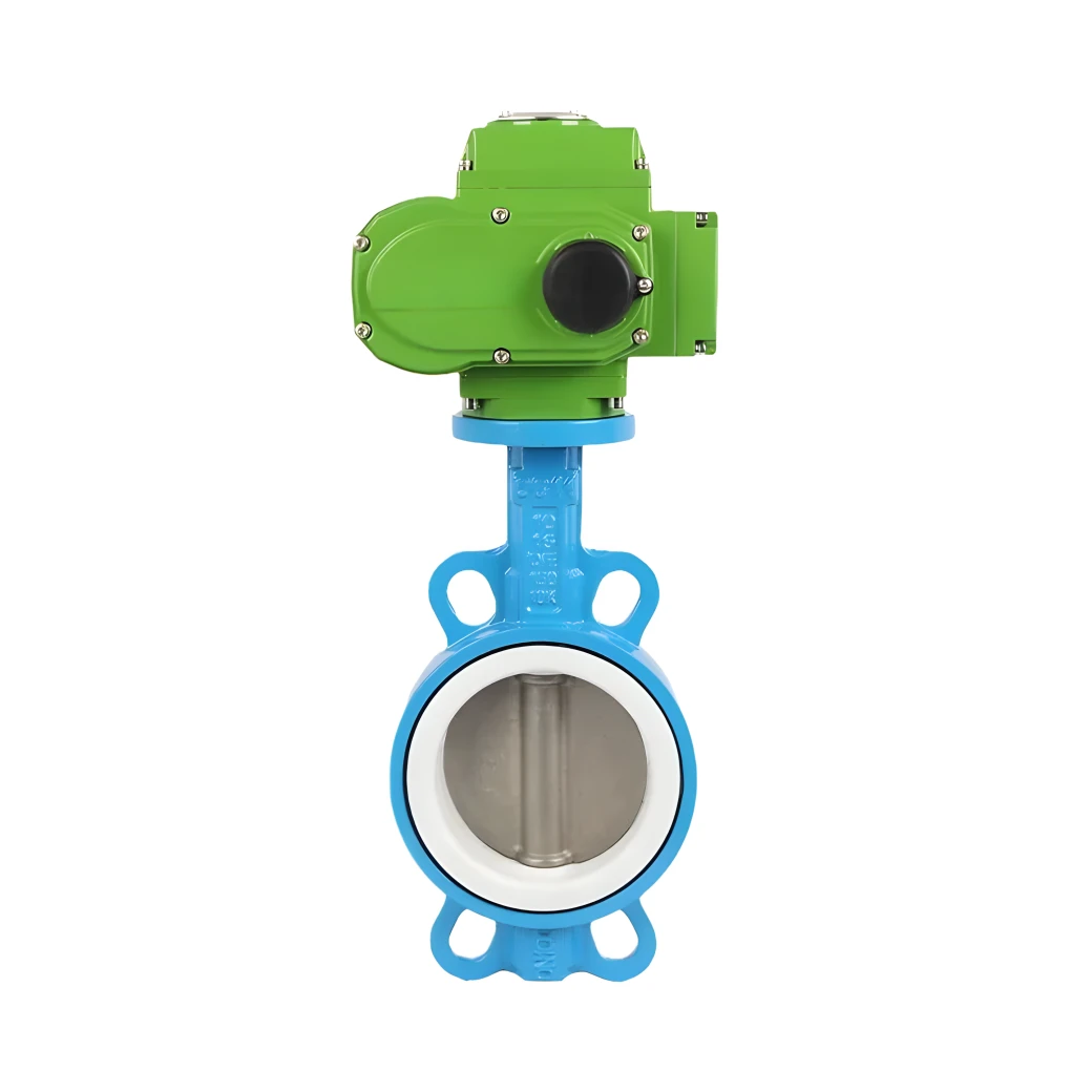 220VAC 4-20mA Electric Motor Driven Butterfly Valve Cast Iron Wafer Type Electric Butterfly Valve Electric Air Control Valve