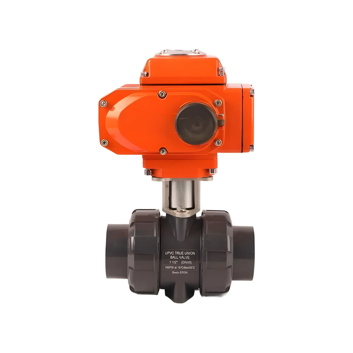 4-20mA 2 Way PVC True Union Motorized Water Control Actuator Ball Valve 24V DC Electric Actuator Ball Valve with Ss Bracket