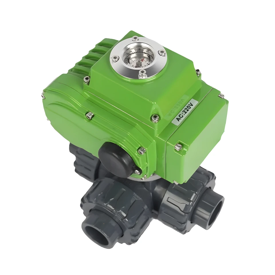 High Proformance 3 Way Smart Plastic CPVC PVC Industrial Chemical Valve Motorized Electric Actuated Socket Ball Valve