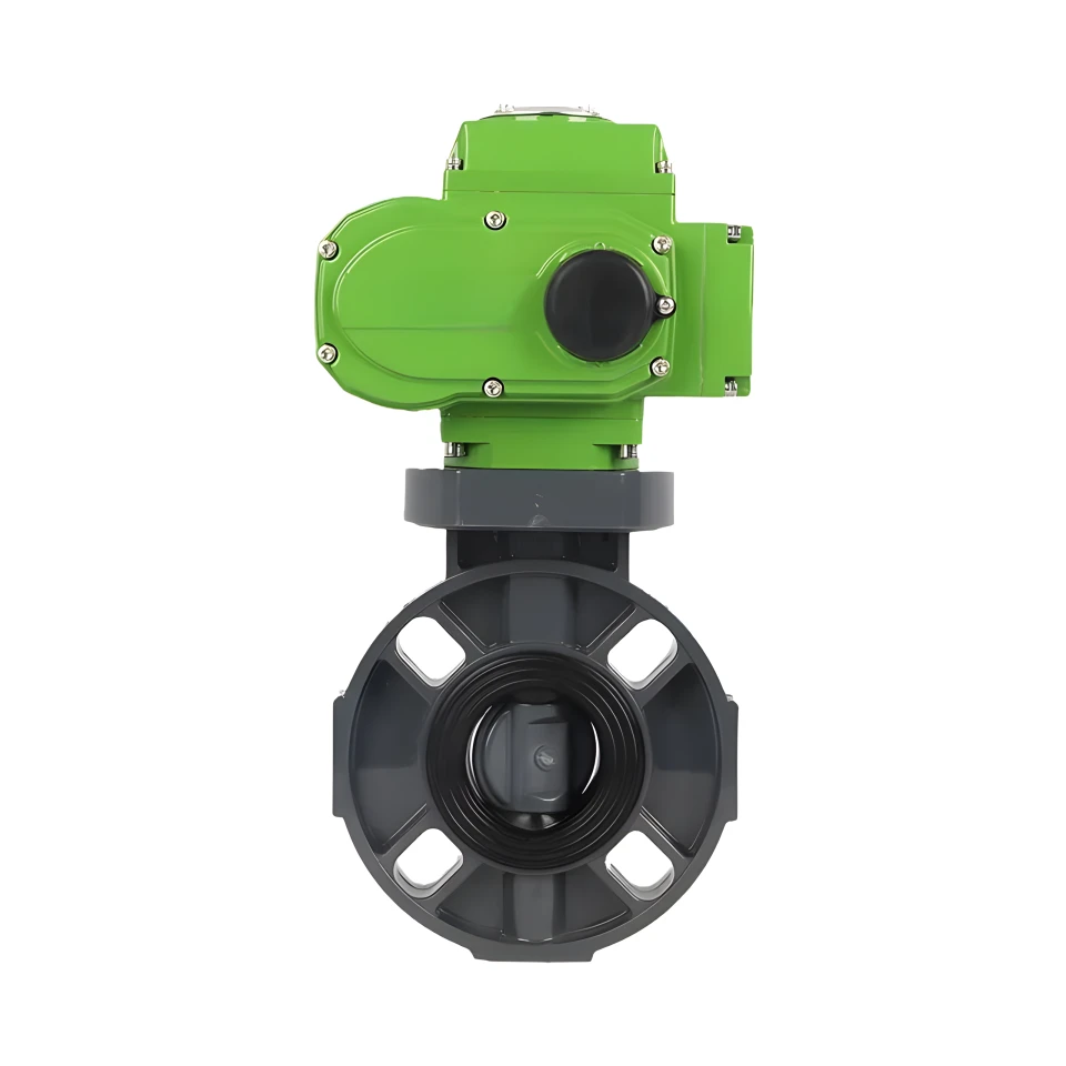 220V 4-20mA Intelligence UPVC Plastic Motorized Actuator Control Butterfly Valve Electric Actuated Butterfly Valve