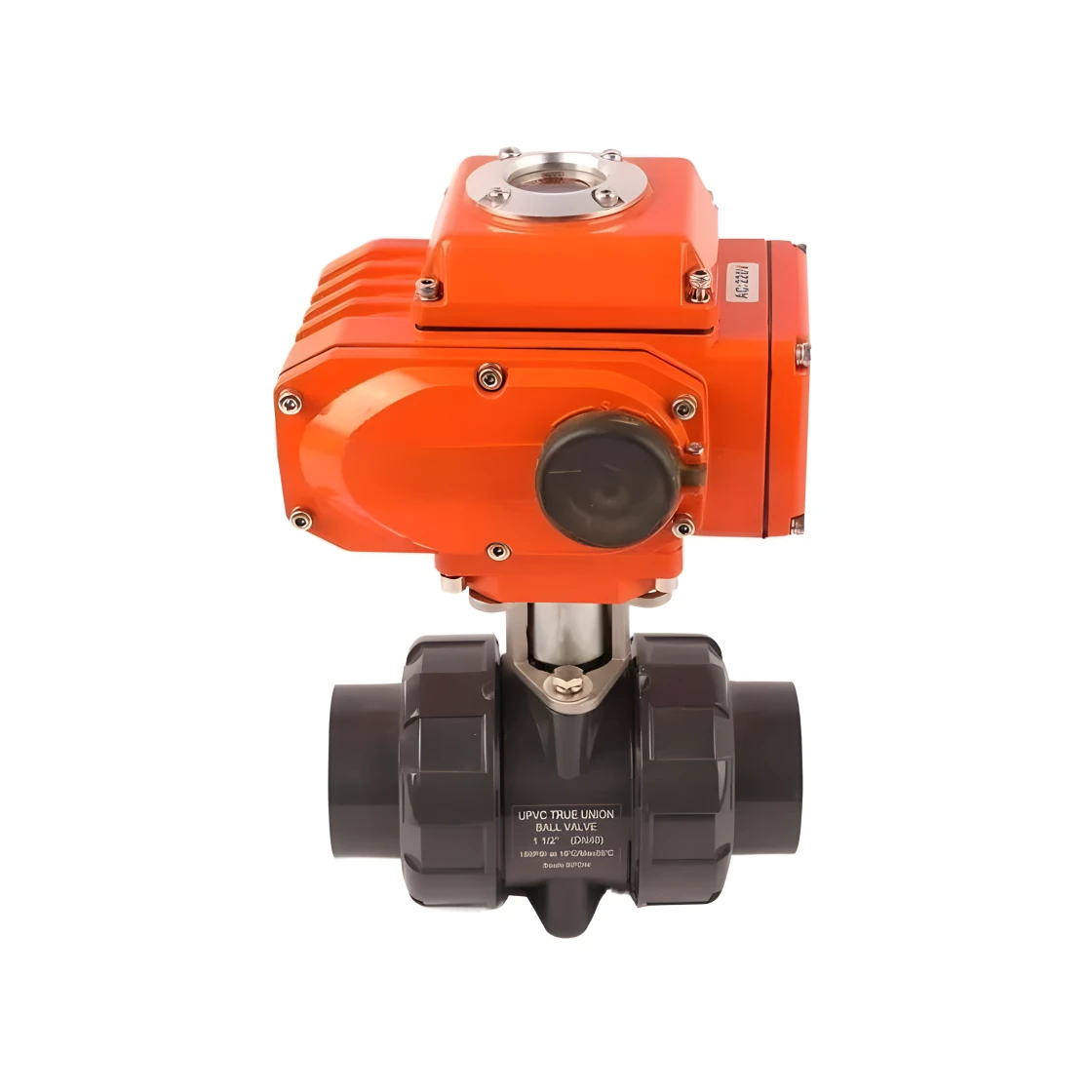 4-20mA 2 Way PVC True Union Motorized Water Control Actuator Ball Valve 24V DC Electric Actuator Ball Valve with Ss Bracket