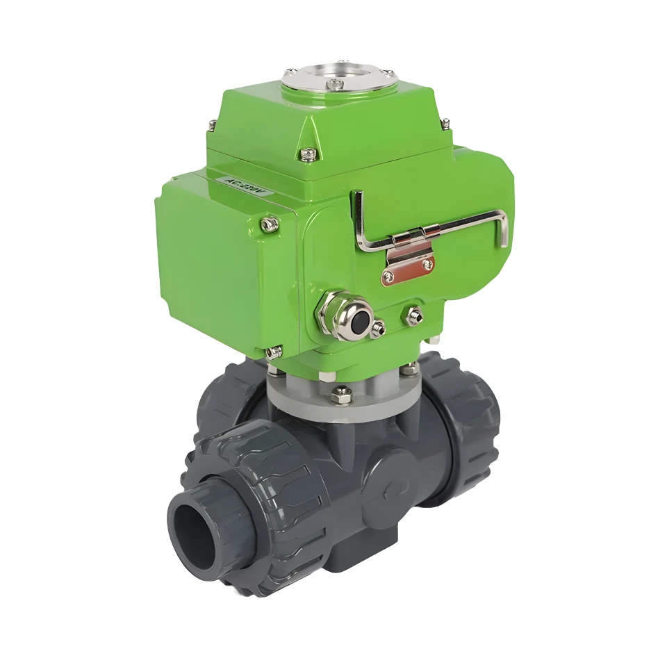 High Proformance 3 Way Smart Plastic CPVC PVC Industrial Chemical Valve Motorized Electric Actuated Socket Ball Valve