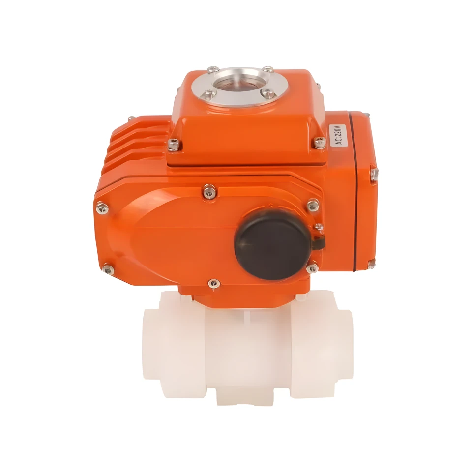 220V AC 12V DC 4-20mA 2 Way PVDF Plastic 24V 230V Electric Actuator Ball Valve China Motorized Water Control Treatment True Union Thread Actuator Ball Valve